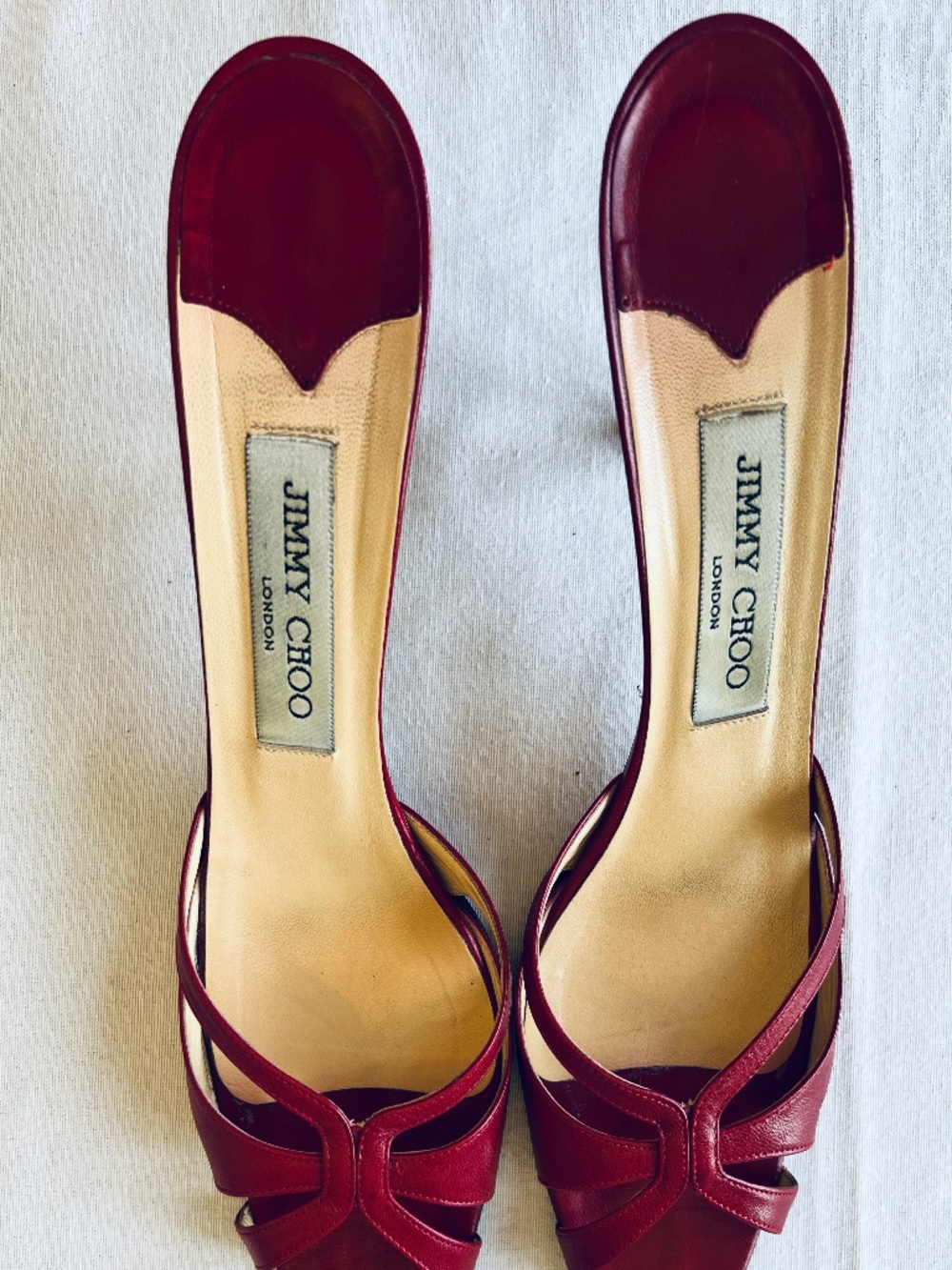 Vintage Jimmy Choo Red Leather Heels 38.5 (8.5)